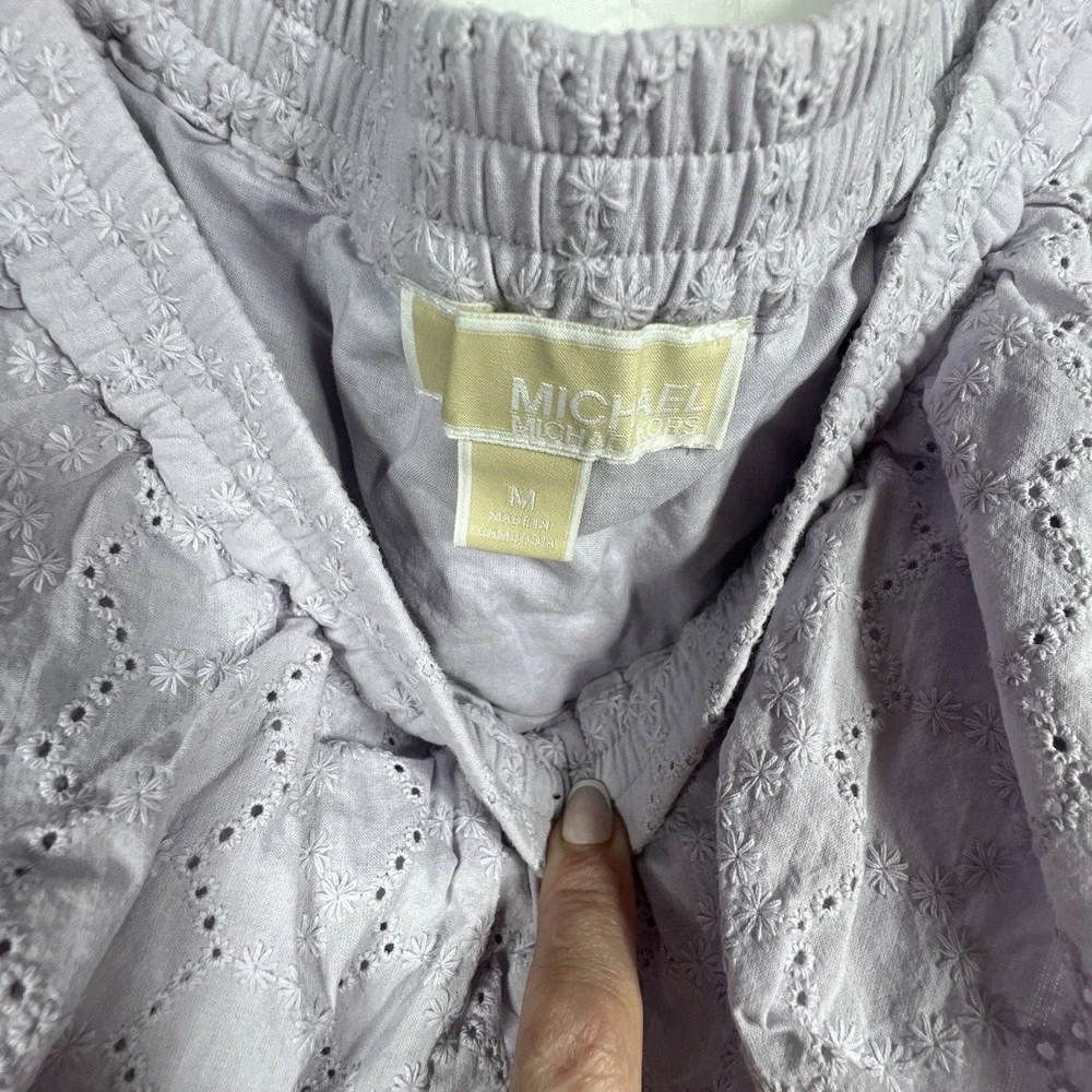 MICHAEL Michael Kors‎ Womens Lavender Off The Shoulder Eyelet Dress Size Medium